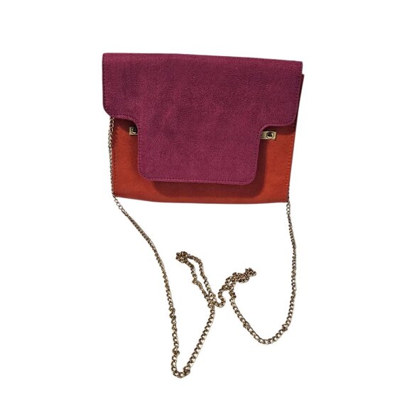 Bundle BAEKGAARD Pink Orange Clutch PUREOLOGY Chain Link Strap Crossbody Bag - Picture 2 of 16